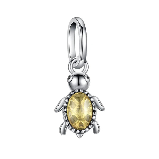 Yellow Turtle With Silver Plated Chain Pandora Charm