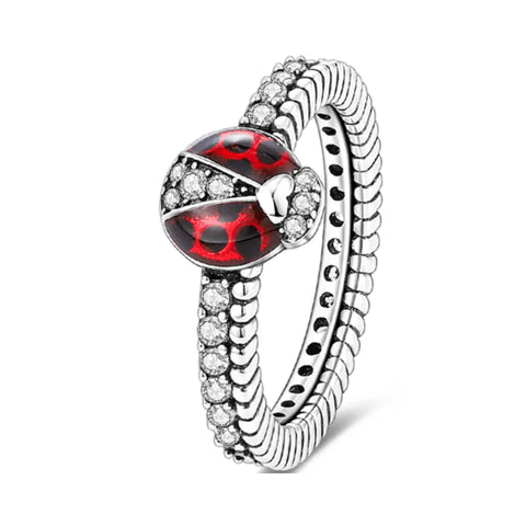 Zircon Red Ladybug Ring - Zircon Ladybug Ring