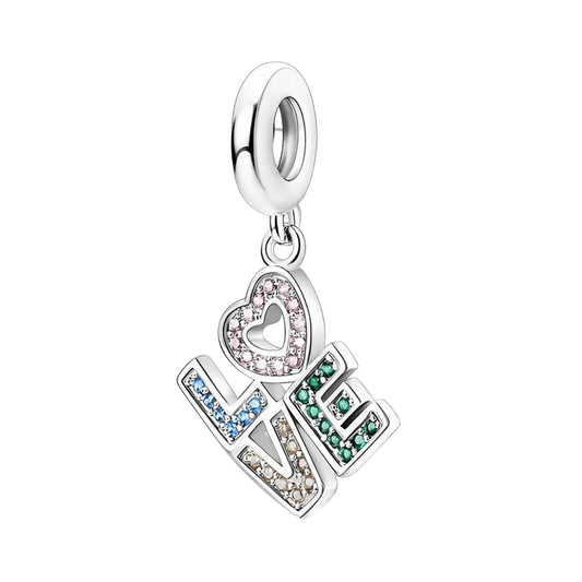 Zircon Love Letters Dangle Charms