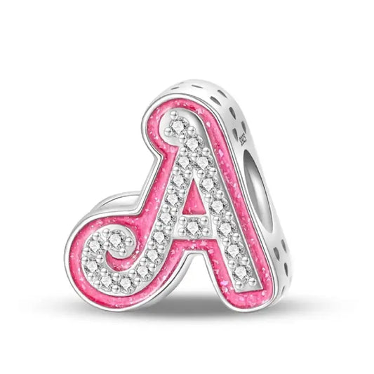 A pink charm letter for pandora bracelets