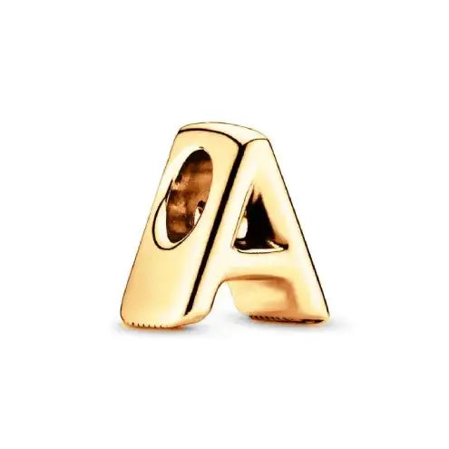 A gold charm letter for pandora bracelets