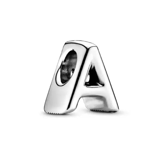 Silver Letter Clear A Charm