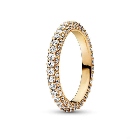 Gold Timeless Pave Single-row Ring - Gold Timeless Pave Single-row Ring