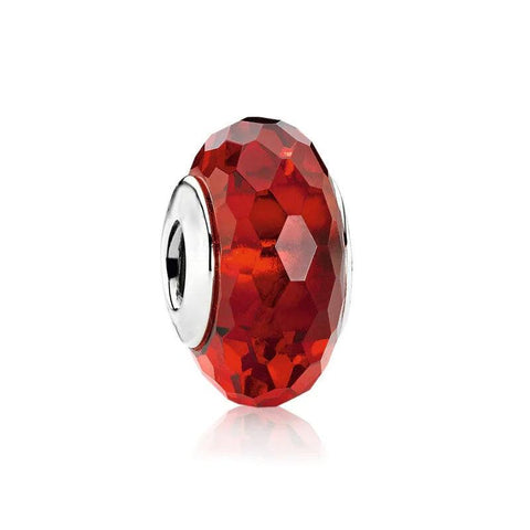 Radiant Red Murano Glass Sterling Silver Charm - Radiant Red Murano Glass Sterling Silver Charm