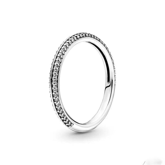 Silver Diamond ME Pave Ring