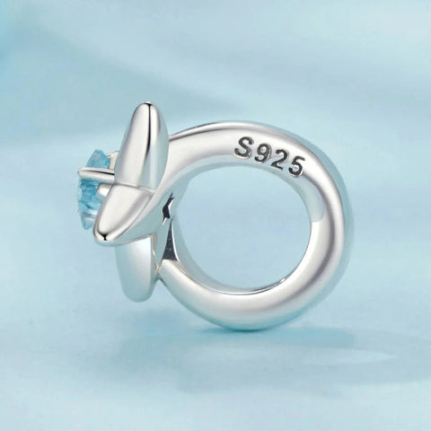 Airplane & Blue Star Crystal Charm - Airplane & Blue Star Crystal Charm