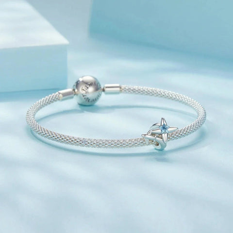 jewlouli airplane blue star crystal pandora charm jewelry fits pandora bracelet