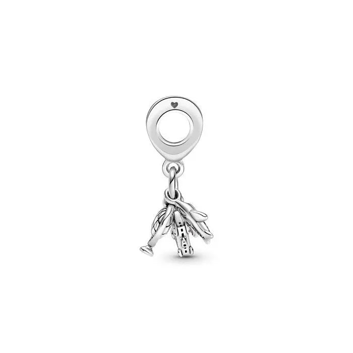 Airplane, Globe & Suitcase Dangle Charm