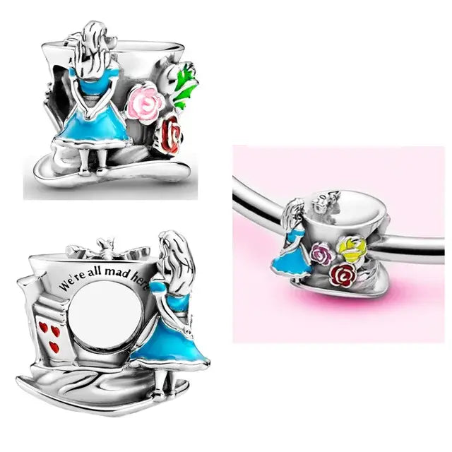 Alice in Wonderland Mad Hatter Charm with Enamel Details