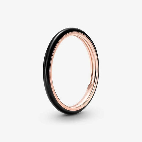 Rose Gold ME Black Enamel Ring - Rose Gold ME Black Enamel Ring