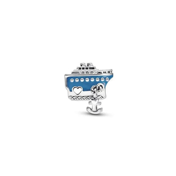 Anchored Cruise Ship Charm - 40 years of love charm, commemorating a special milestone with elegance on charm bracelets