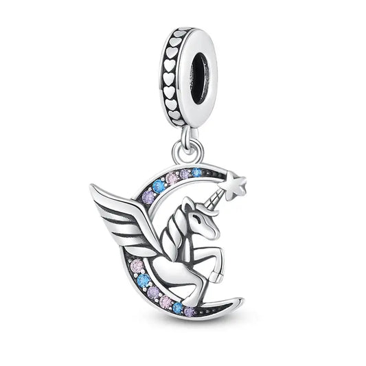 Unicorn with start and blue moon charm