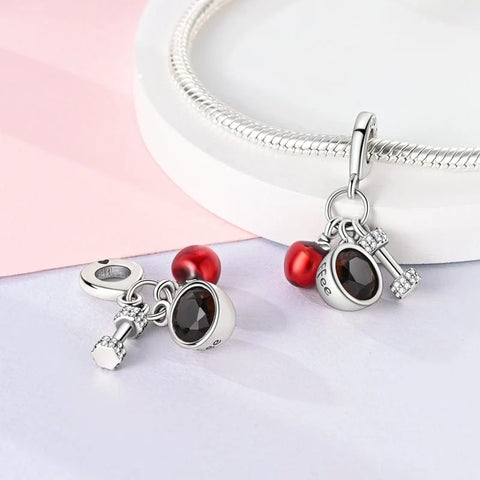 jewlouli apple-coffee-dumbbell-fitness-pandora-charm-jewelry__ fits pandora bracelet