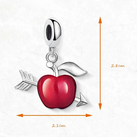 Apple pierced by arrow charm.