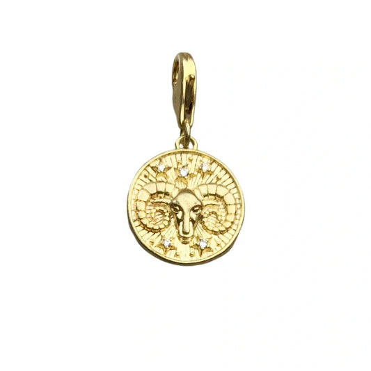 Aries Gold Pendant Charm
