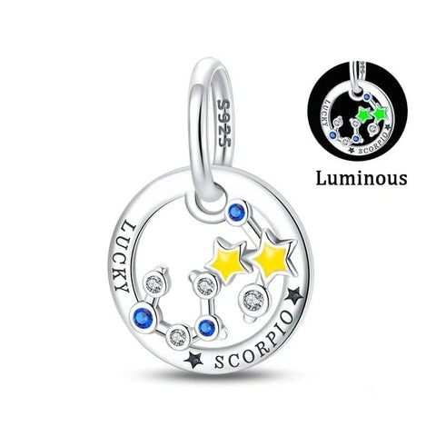 jewlouli astrology signs zodiac constellation luminous charmscharmjewlouli jewelry fits pandora bracelet