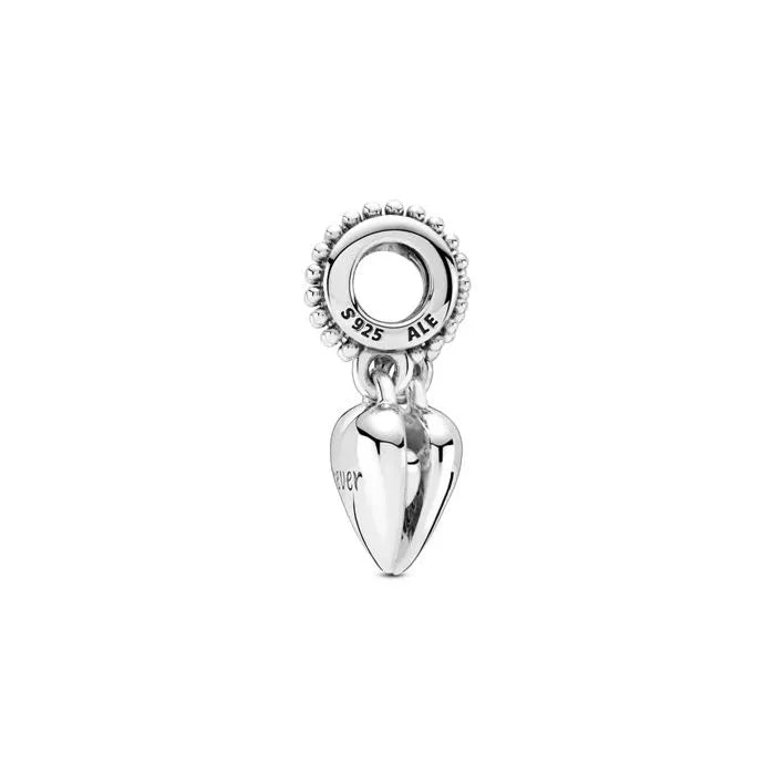 Aunt & Niece Split Heart Dangle Charm - Heart-shaped charm for aunts and nieces, symbolizing a special bond, perfect for bracelets.