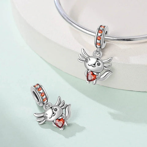 Axolotl Love Dangle Charm - Axolotl Love Dangle Charm