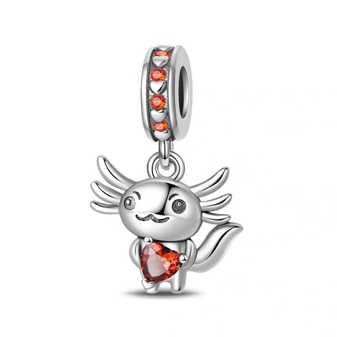 jewlouli axolotl love dangle pandora charm jewelry fits pandora bracelet