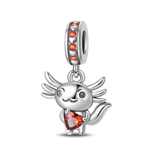 jewlouli axolotl love dangle pandora charm jewelry fits pandora bracelet