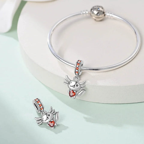jewlouli axolotl love dangle pandora charm jewelry fits pandora bracelet