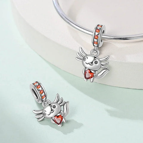 jewlouli axolotl love dangle pandora charm jewelry fits pandora bracelet