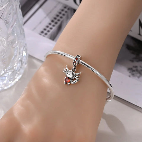 jewlouli axolotl love dangle pandora charm jewelry fits pandora bracelet