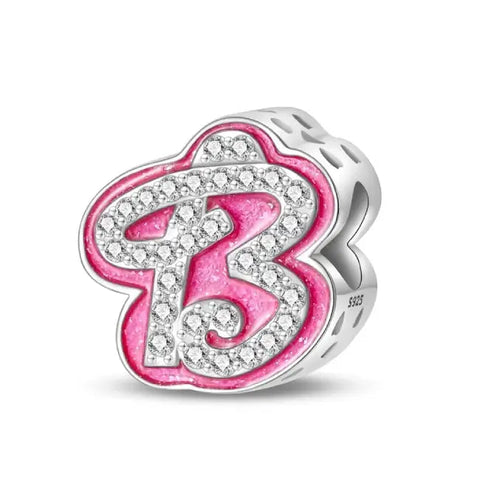 B pink charm letter - B pink charm letter