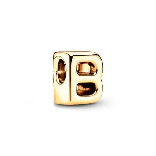 B gold charm letter for pandora bracelets