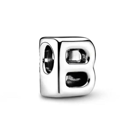 Silver Letter Clear B Charm - Silver Letter Clear B Charm