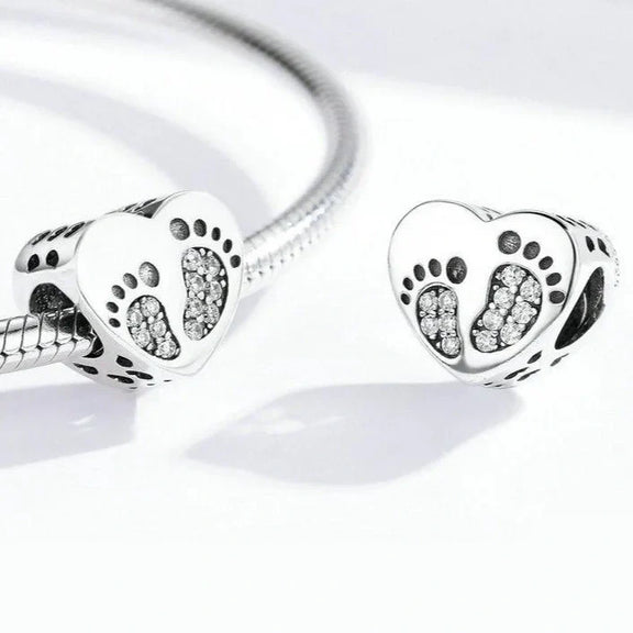 Baby Footprint Charm - baby-footprint charm Pandora affordable Jewelry fits bracelet