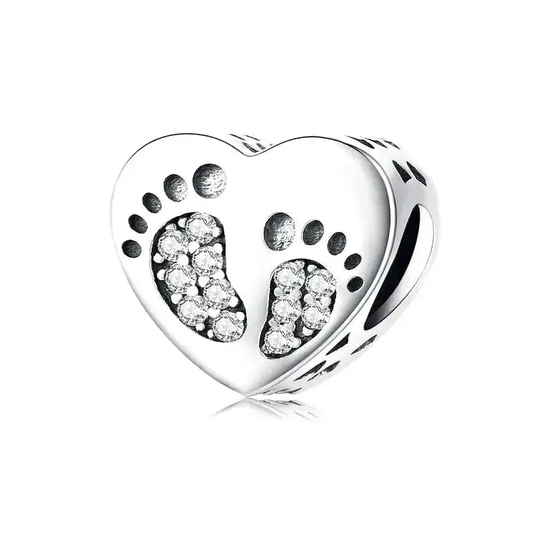 baby-footprint affordable Pandora Jewelry charm fits bracelet