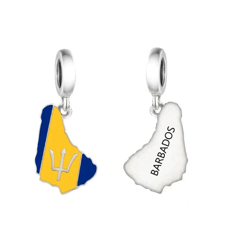 Barbados Map Dangle Charm - Barbados Map Dangle Charm