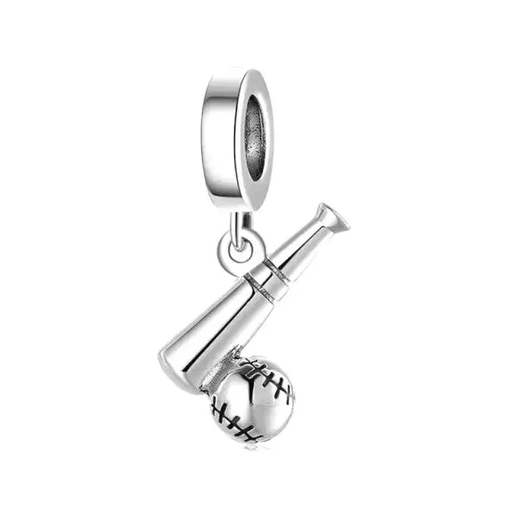 Baseball Bat Charm - baseball-bat affordable charm fits Pandora bracelet Jewelry