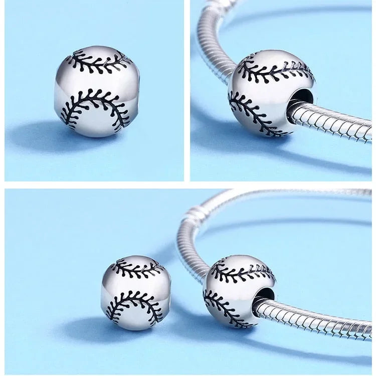 baseball-charm fits Pandora bracelet charm affordable Jewelry