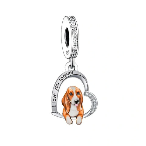 Basset Hound Dog Charm - jewlouli basset hound dog pandora charm jewelry fits pandora bracelet
