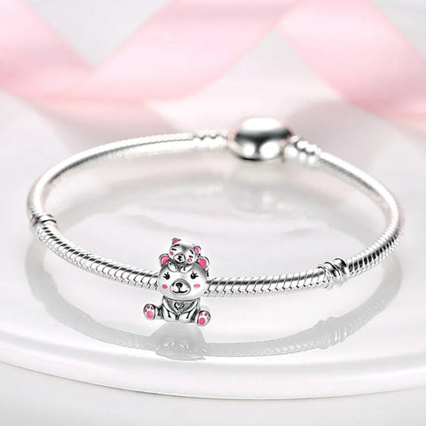 Mother and Cub Bear Charm