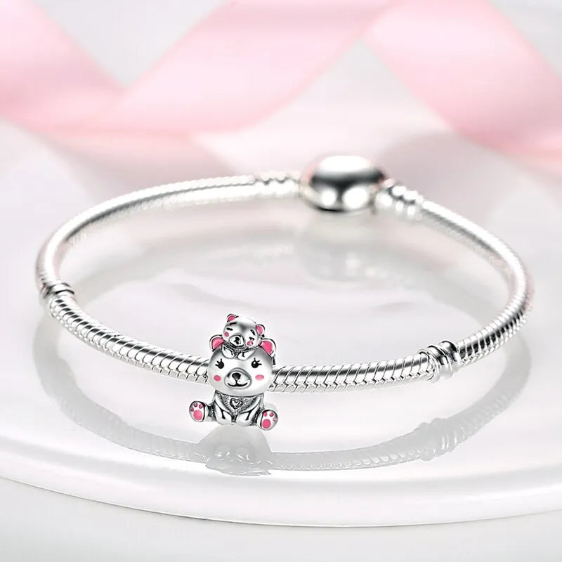 Mother and Cub Bear Charm