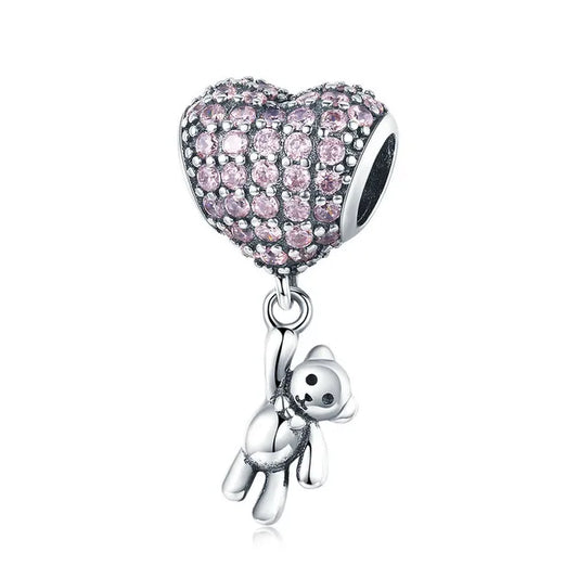 bear-my-heart-charm affordable Jewelry fits Pandora bracelet charm