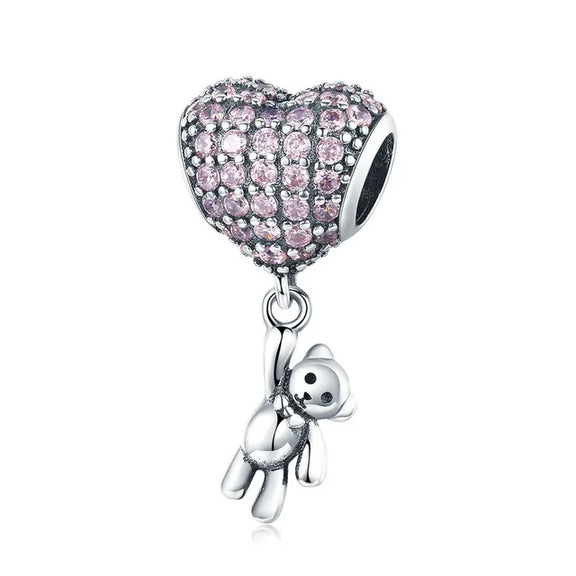 Bear My Heart Charm - bear-my-heart-charm affordable Jewelry fits Pandora bracelet charm