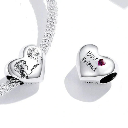 Best Friend Heart Charm