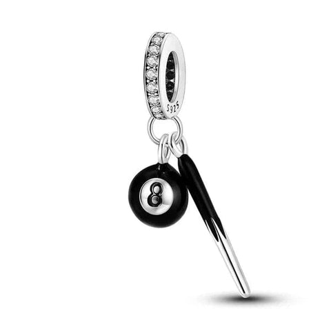 Billiard Eight Ball Dangle Charm - Billiard Eight Ball Dangle Charm