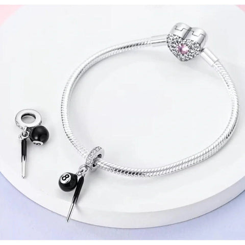 Billiard Eight Ball Dangle Charm