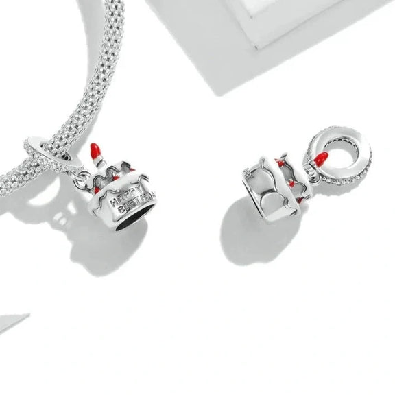 Birthday Cake Charm - birthday-cake-charm fits Pandora bracelet affordable Jewelry charm