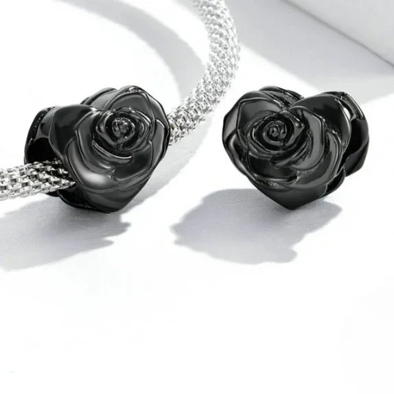 black-rose-charm Jewelry affordable charm Pandora fits bracelet