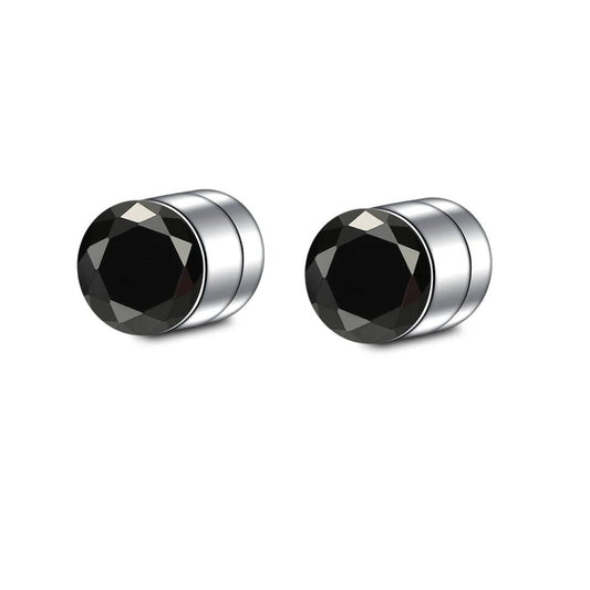 Elegant Black Gem Piercing Earrings