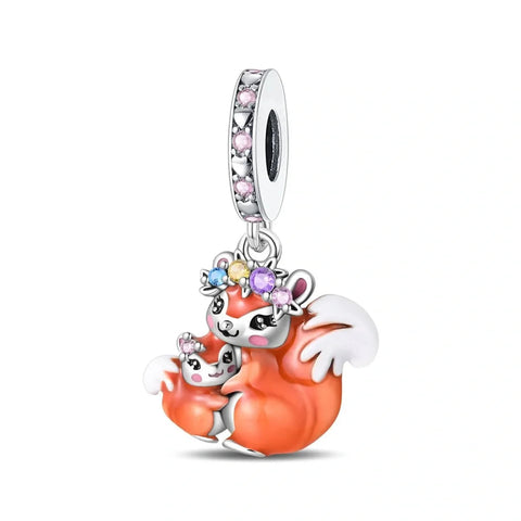jewlouli blossom crown squirrel baby dangle pandora charm jewelry fits pandora bracelet