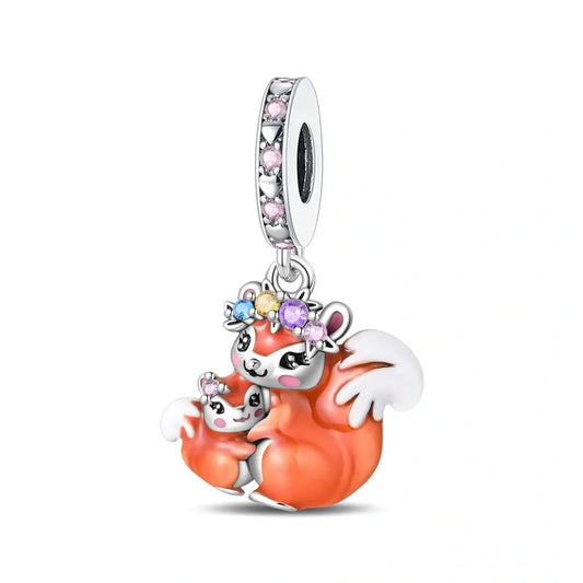 jewlouli blossom crown squirrel baby dangle pandora charm jewelry fits pandora bracelet