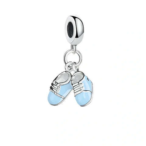 Silver baby shoe charm.