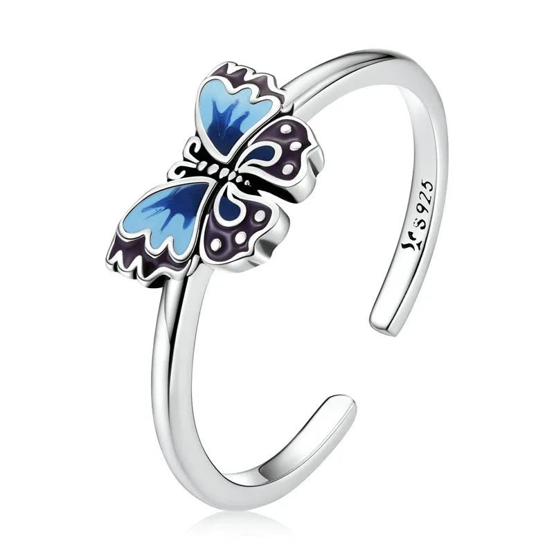 Blue Butterfly Adjustable Ring